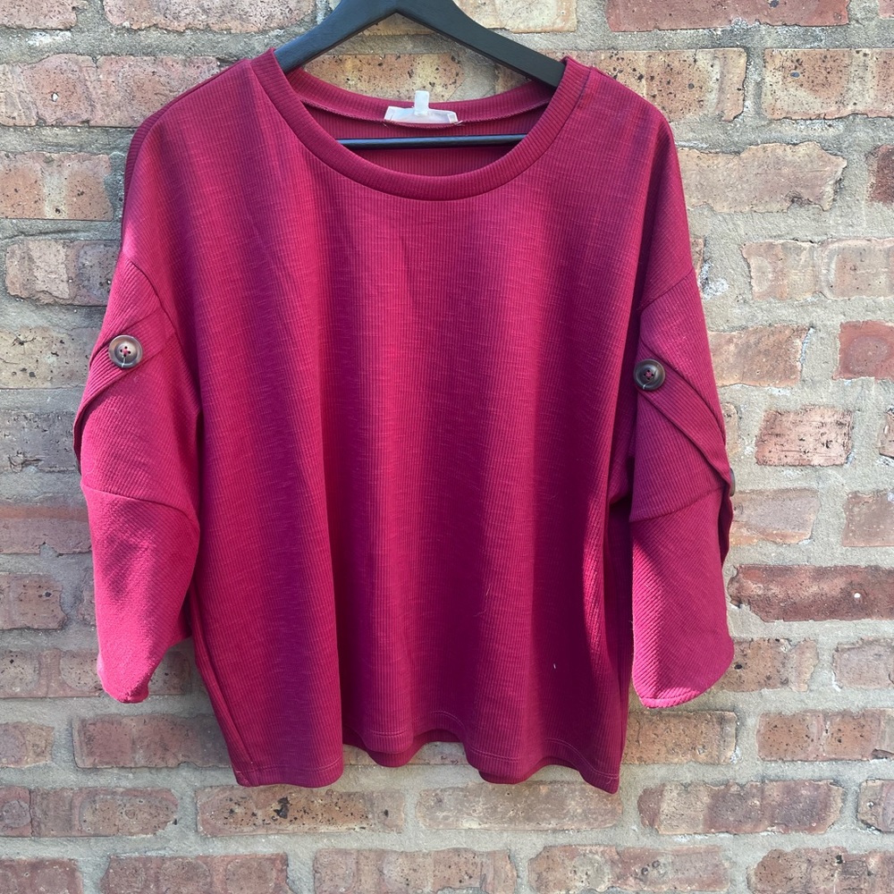 Brand- Francesca’s Condition- New, never worn Color- Pink/Red  Size-Large